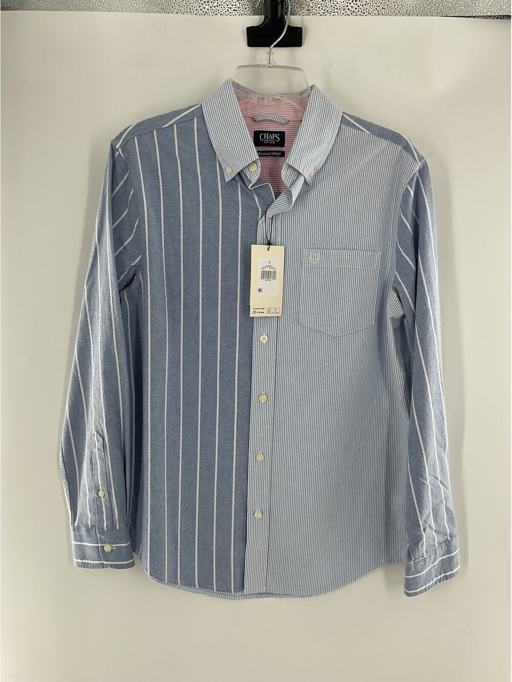 Chaps Nwt Men’s Size Small Striped Button Up Shirt Go Untucked 145